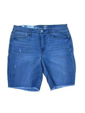 Seven7 Mid-Blue Distressed Denim Shorts